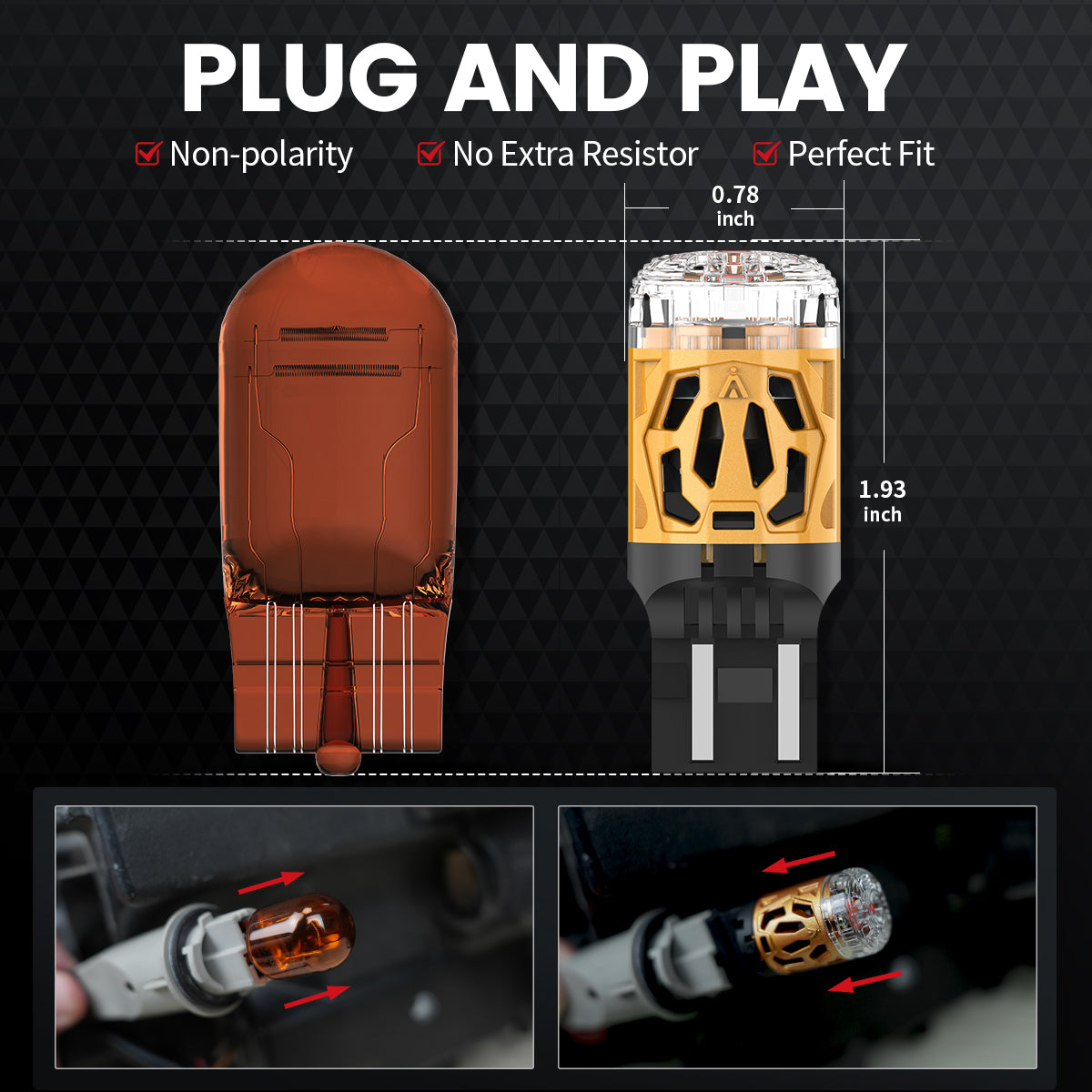 Lasfit D-7443R led bulbs plug and play installation