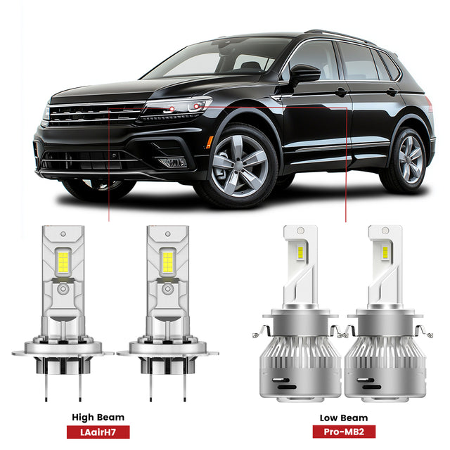 Lasfit H7 led low beam high beam headlight bulbs fit for 2018-2021 Volkswagen Tiguan