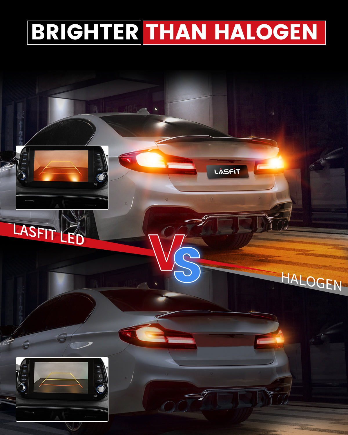 Lasfit L2-7443A led turn signal lights brighter than halogen bulbs