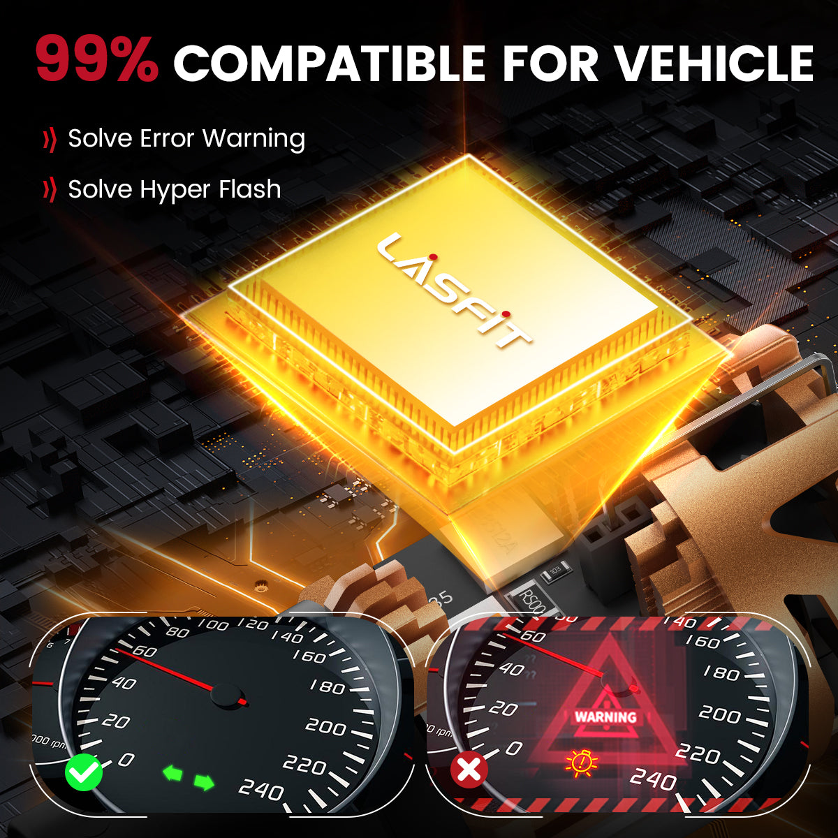Lasfit amber 1157 led bulbs 99% compatible for vehicle
