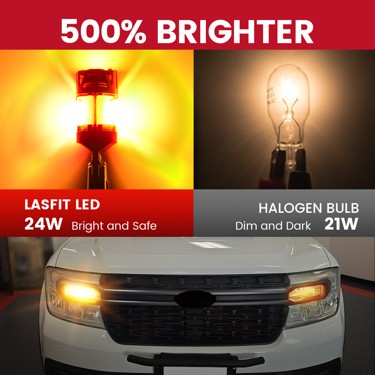 Lasfit amber 4257 led bulbs 500 brighter