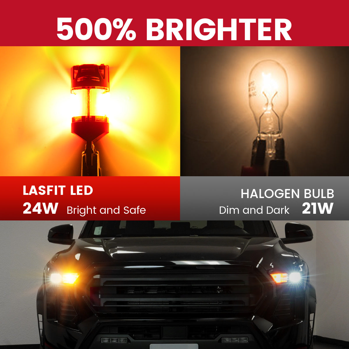 Lasfit amber 7443 led bulbs 500% brighter