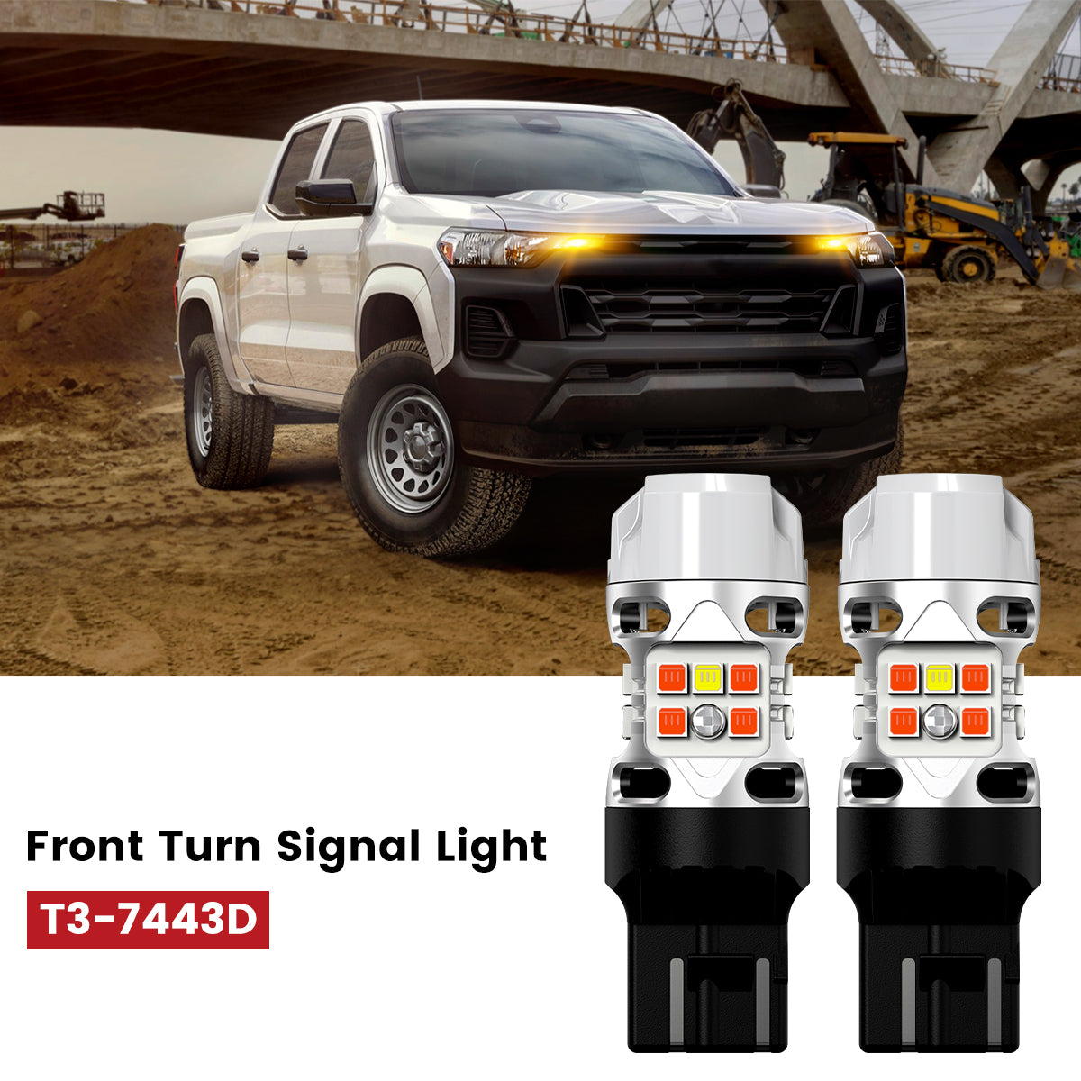 switchback 7443 led front turn signal bulbs fit for 2023-2024 Chevy Colorado Trail Boss/LT/WT