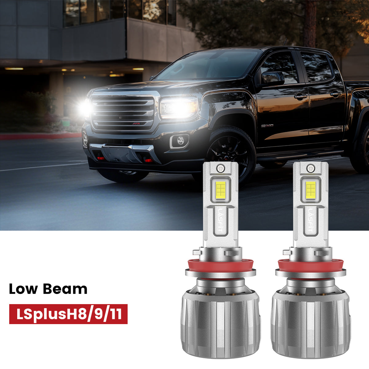 Lasfit LSplus H11 LED bulbs fit for 2015-2022 GMC Canyon headlight low beam