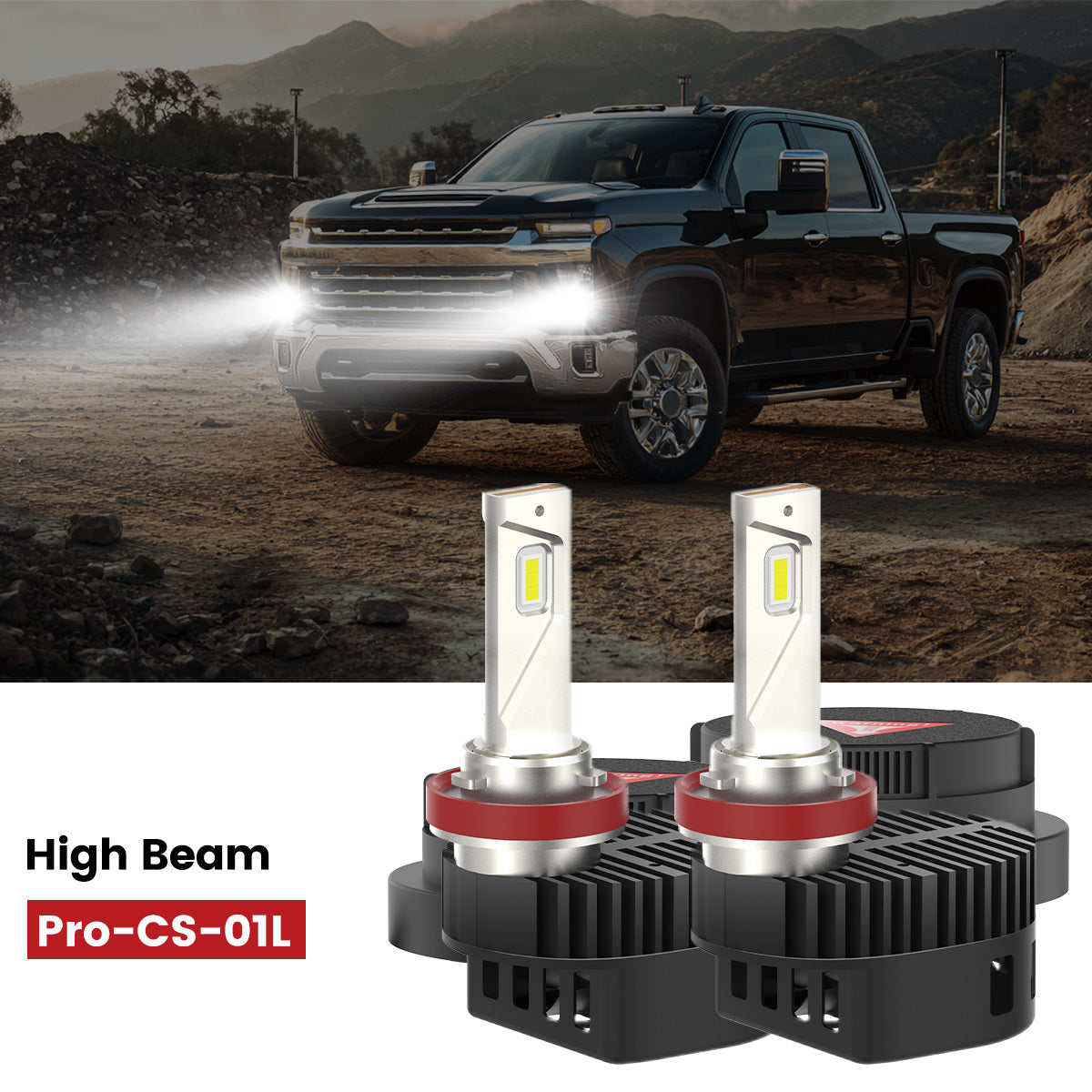 Lasfit custom-made H11 led high beam bulbs fit for 2020-2025 Chevy Silverado 2500HD 3500HD