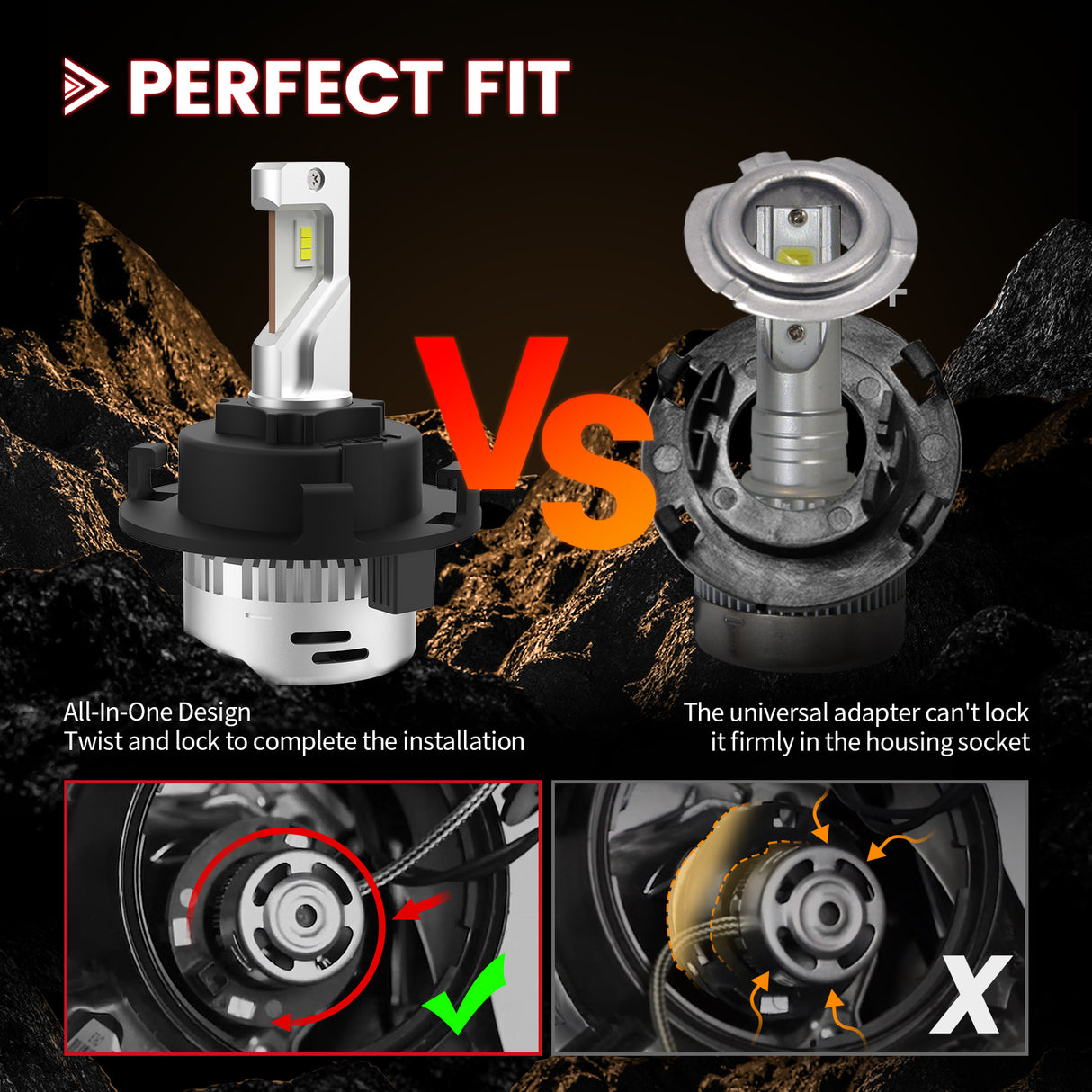 Lasfit custom-made H7 led bulbs perfect fit