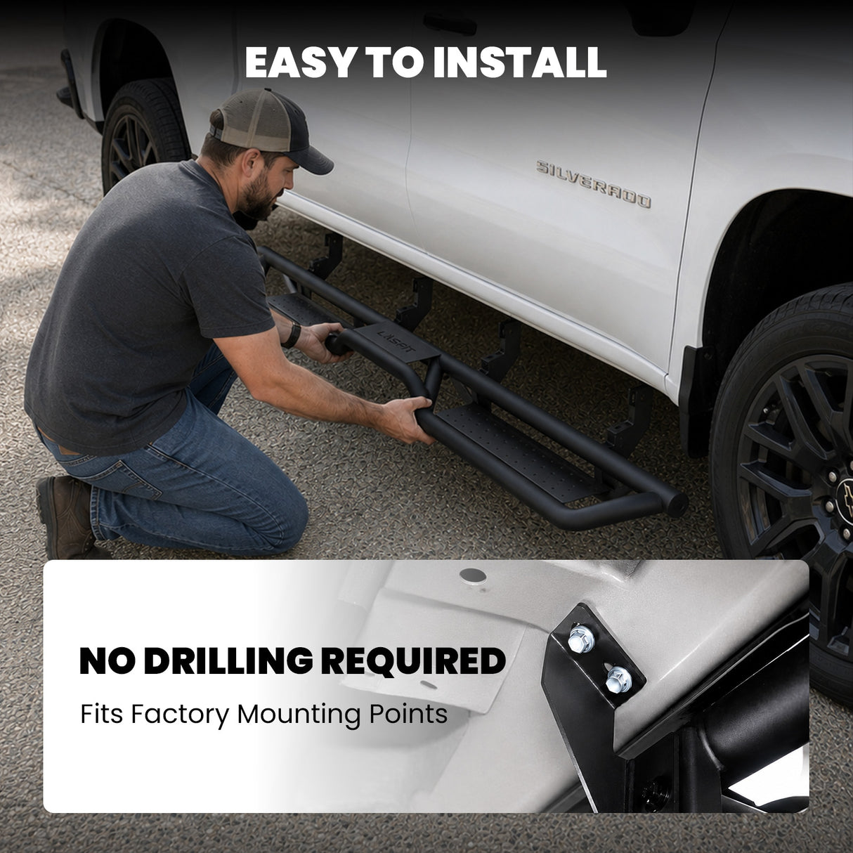 Fit for 2019-2026 Chevrolet Silverado 1500 Running Boards Side Steps, Fit Crew Cab ONLY
