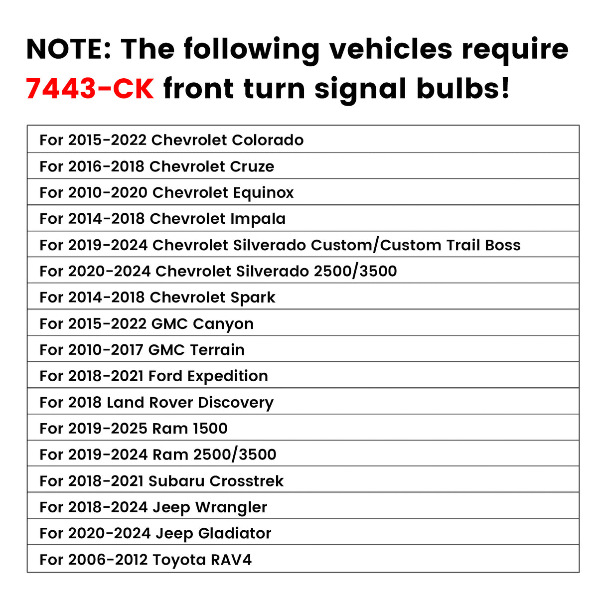 7443 7444 CANBUS Error Free Anti Hyper Flash Switchback LED Turn Signal Light Dual Color Blinker Bulb-CK Socket, 2 Bulbs