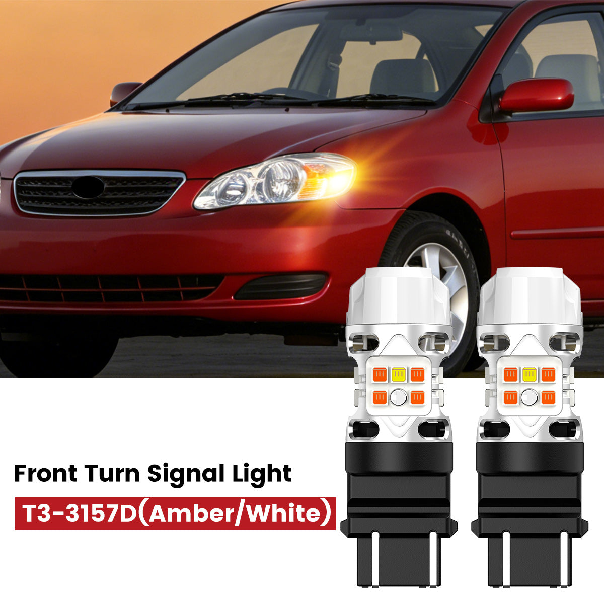 T3-3157D led bulb fit for 2001-2008 Toyota Corolla front turn signal lights