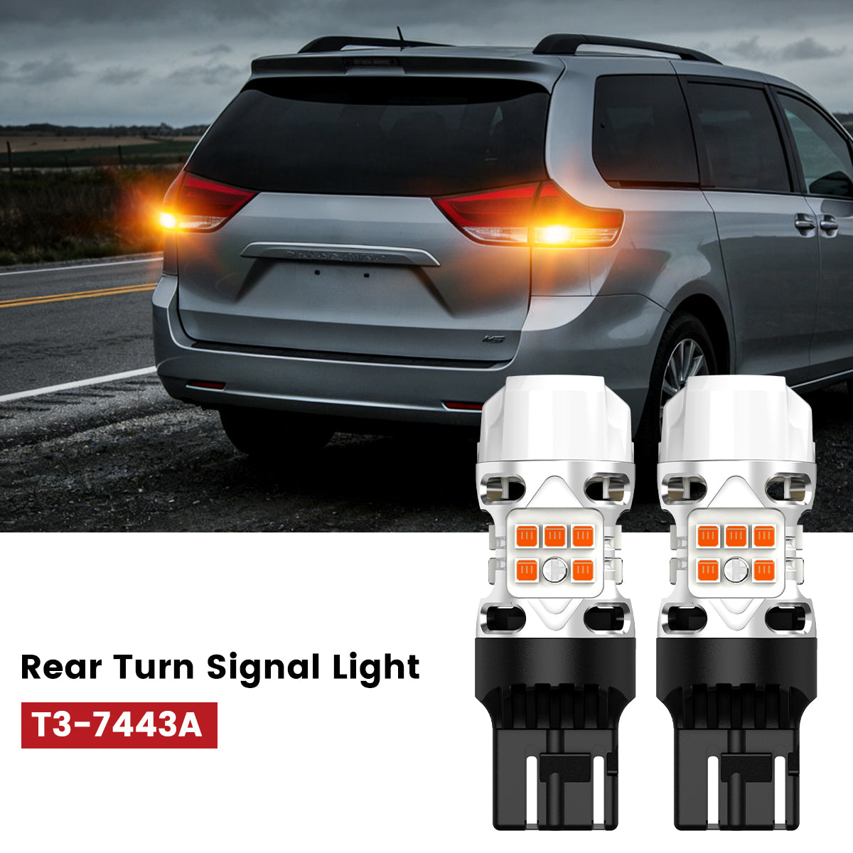 Lasfit 7443 led rear turn signal lights fit for 2011-2014 Toyota Sienna