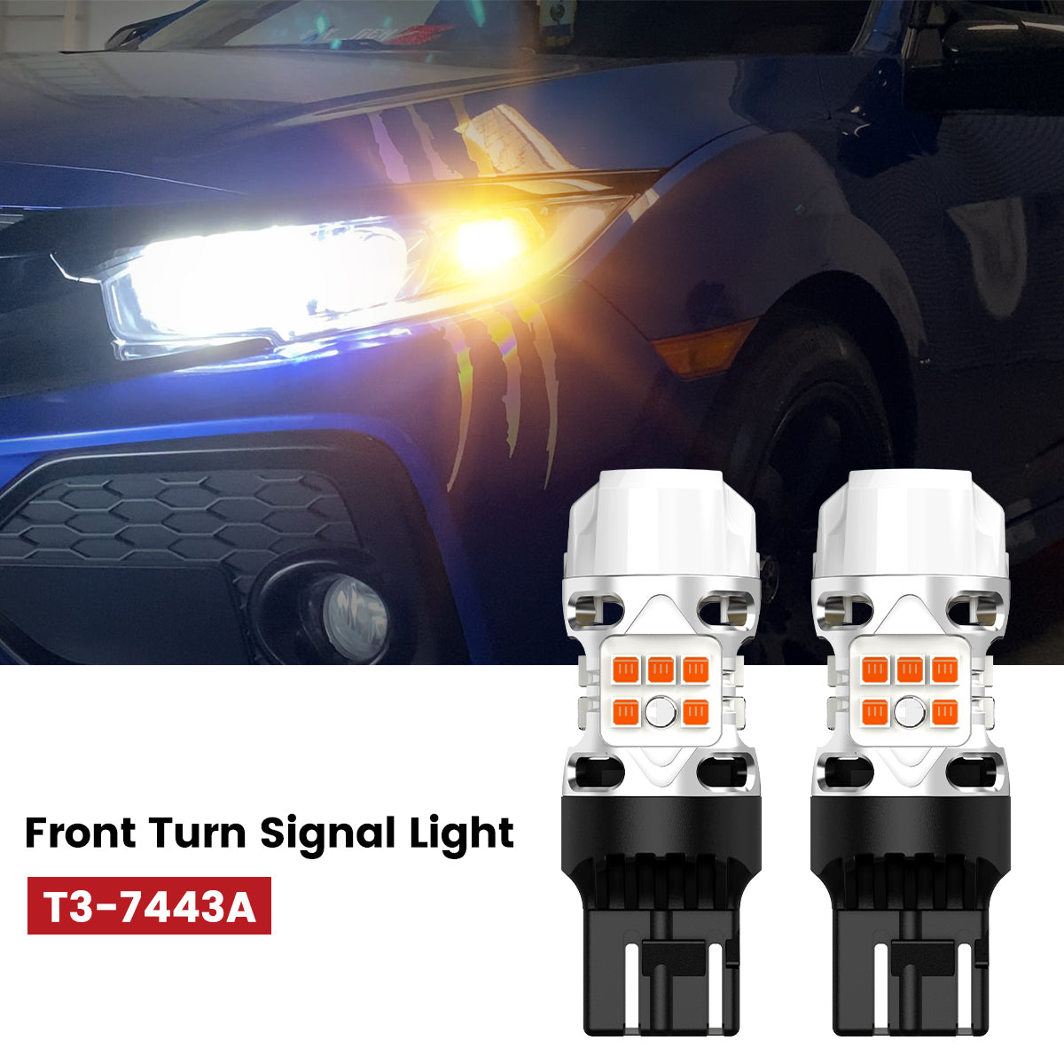 7443 LED bulbs fit for 2022-2023 Toyota Highlander rear turn signal lights