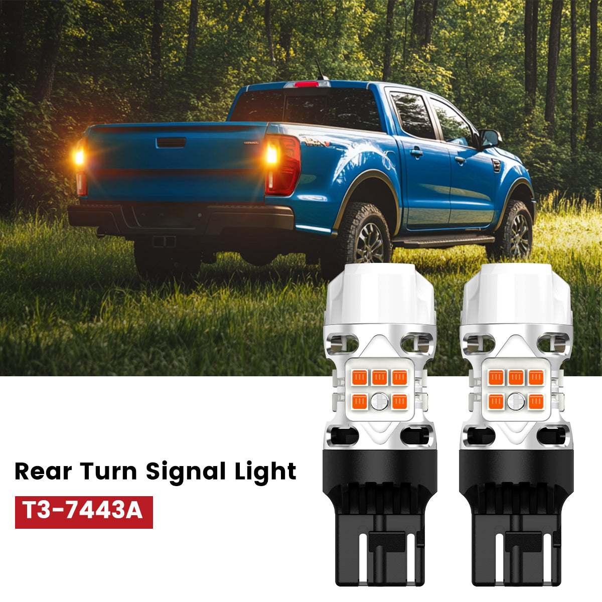 7443 led bulbs fit for 2019-2023 Ford Ranger rear turn signal lights