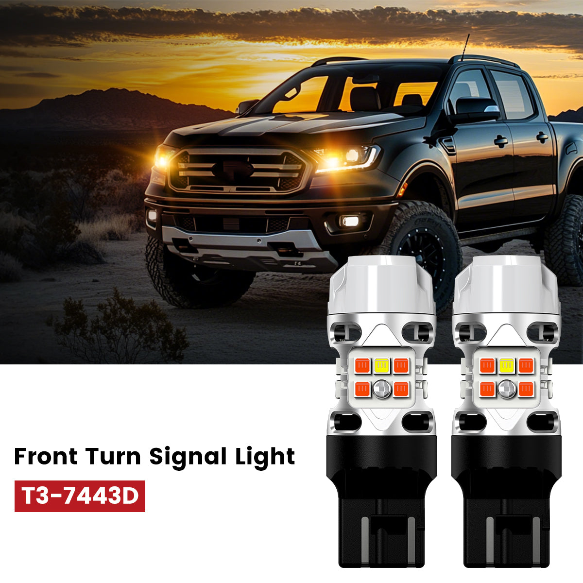 7443 led bulbs fit for 2019-2023 Ford Ranger front turn signal lights