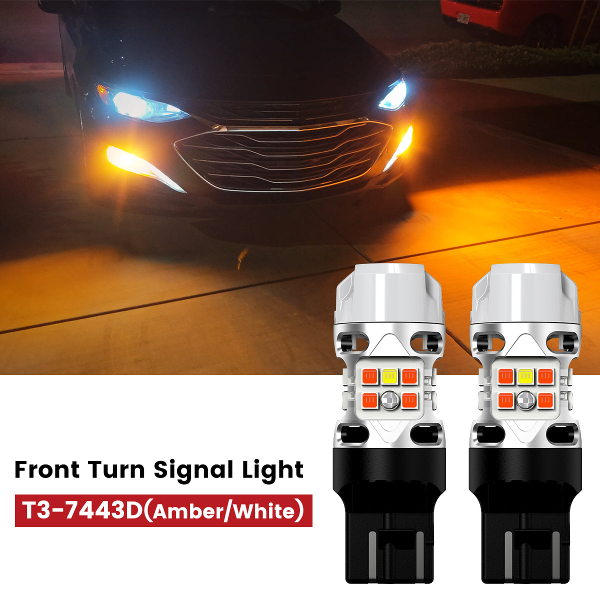 T3-7443D led bulbs fit for 2022-2025 Chevy Malibu front turn signal light