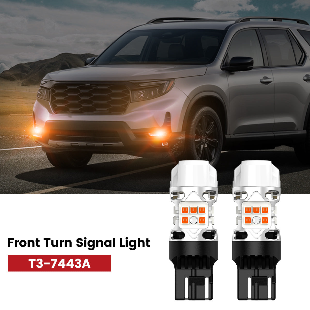 switchback 7443 led bulbs fit for 2022-2025 Honda Passport front turn signal lights