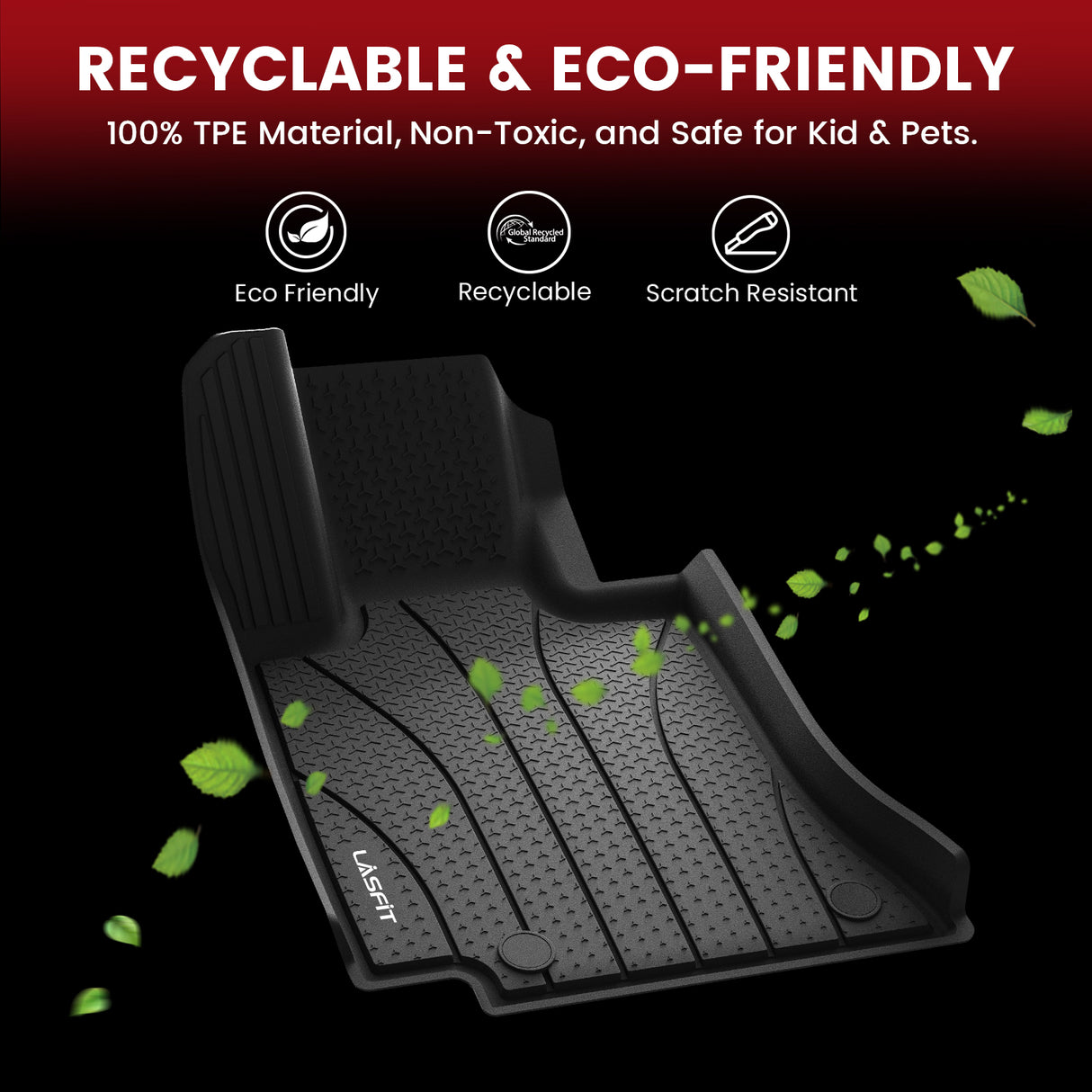 Fit for 2024-2026 Mercedes Benz E-class 1st and 2nd Row All-weather TPE Floor Mats, Fit Sedan W214