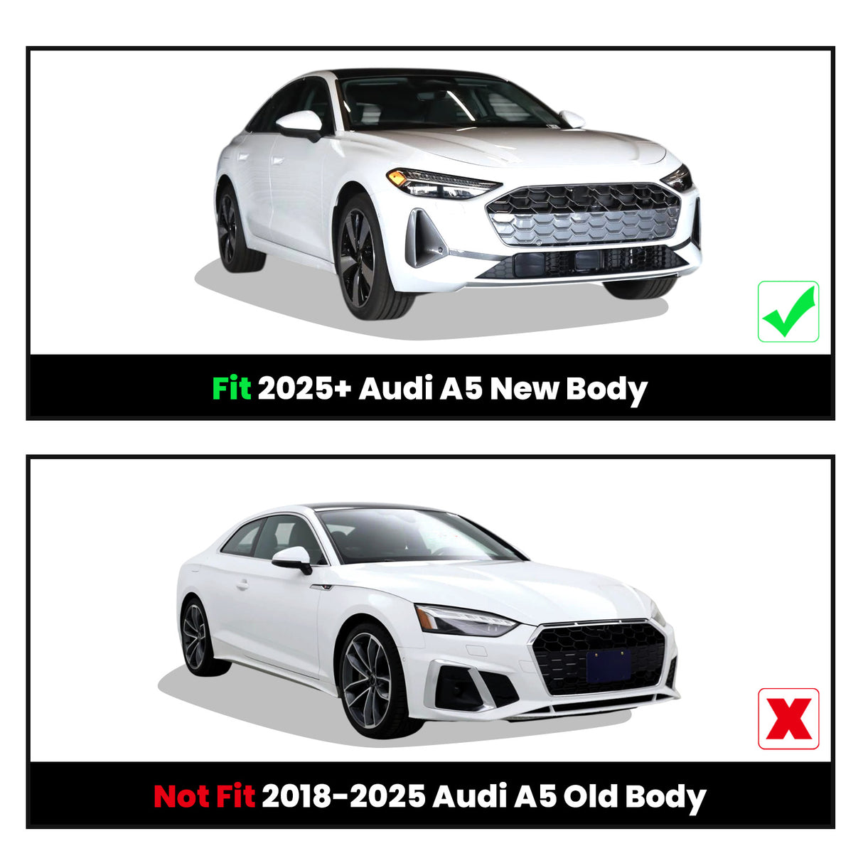 Fit for 2025 Audi A5 / S5 Floor Mats / Cargo Mat, Don't Fit 2025 Audi A5 Old Body