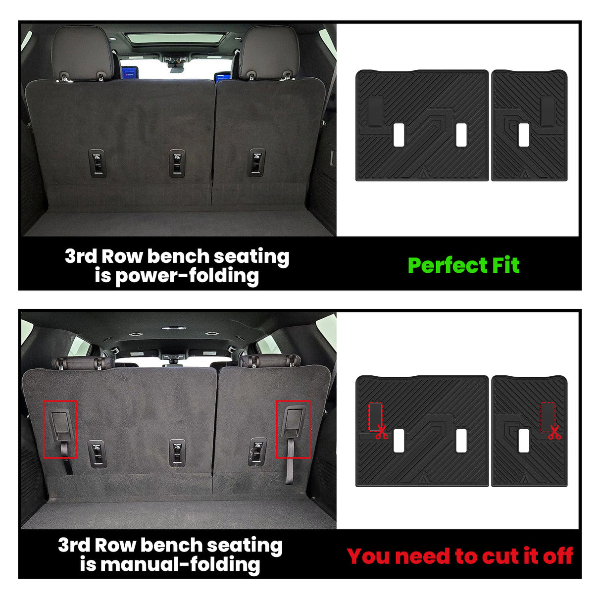 Fit for 2021–2026 Chevrolet Tahoe Floor & Cargo Mats Protection Sets, Not Fit 9 seats