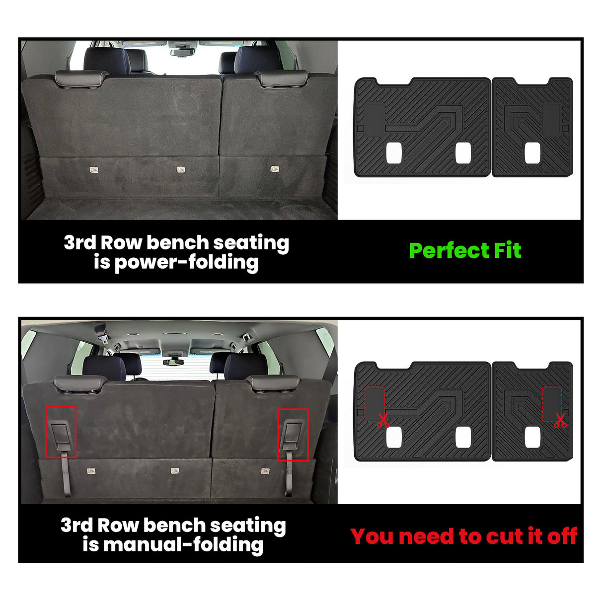 Fit for 2015-2020 Chevrolet Tahoe 7/8 Seats Floor Mats & Seatback & Cargo Mat