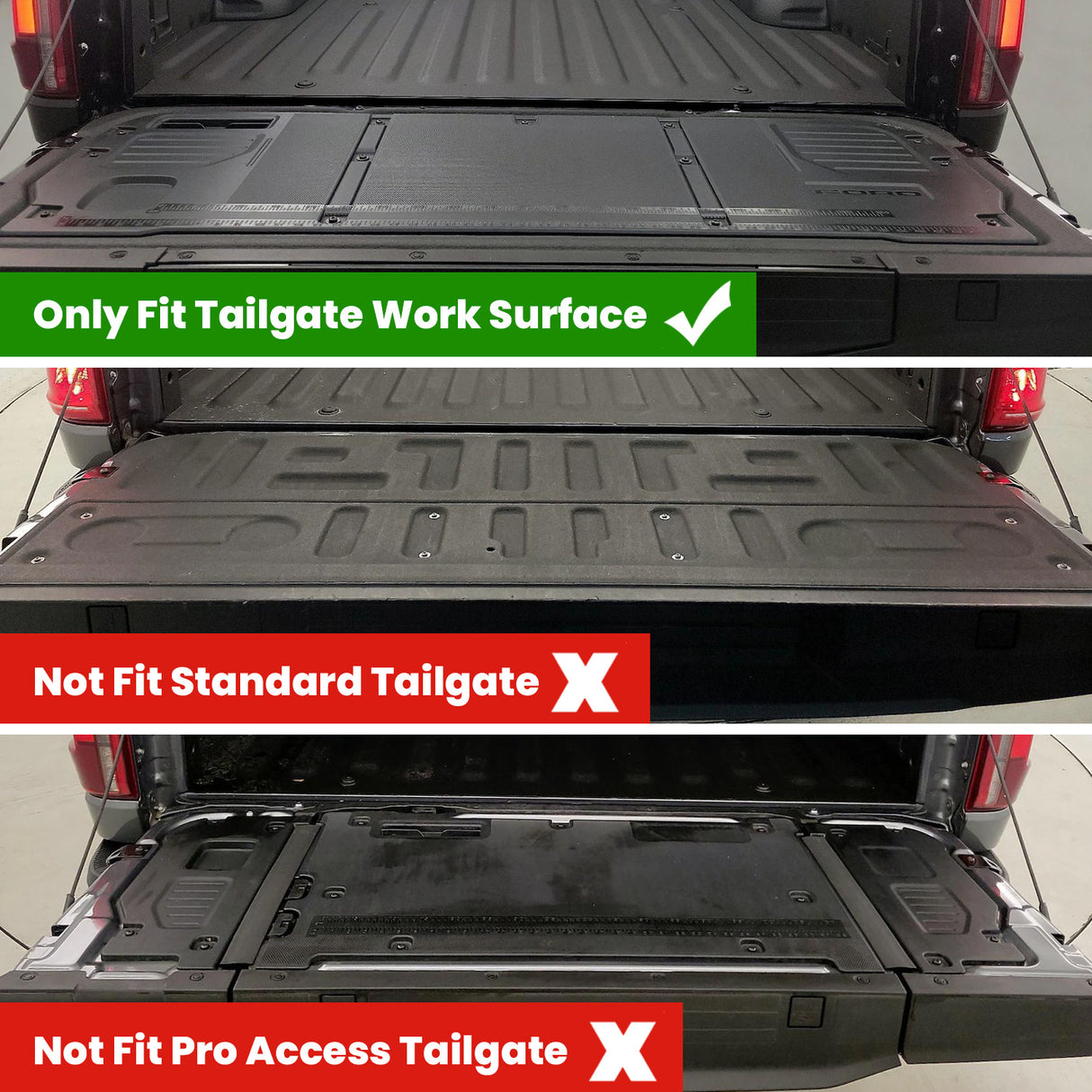 Fit for 2021-2025 Ford F-150 Tailgate Mat, Don't Fit optional With Pro Access Tailgate