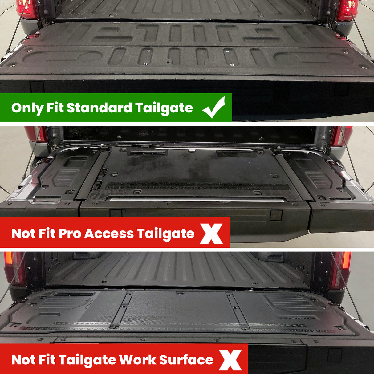 Fit for 2021-2025 Ford F-150 Tailgate Mat, Don't Fit optional With Pro Access Tailgate