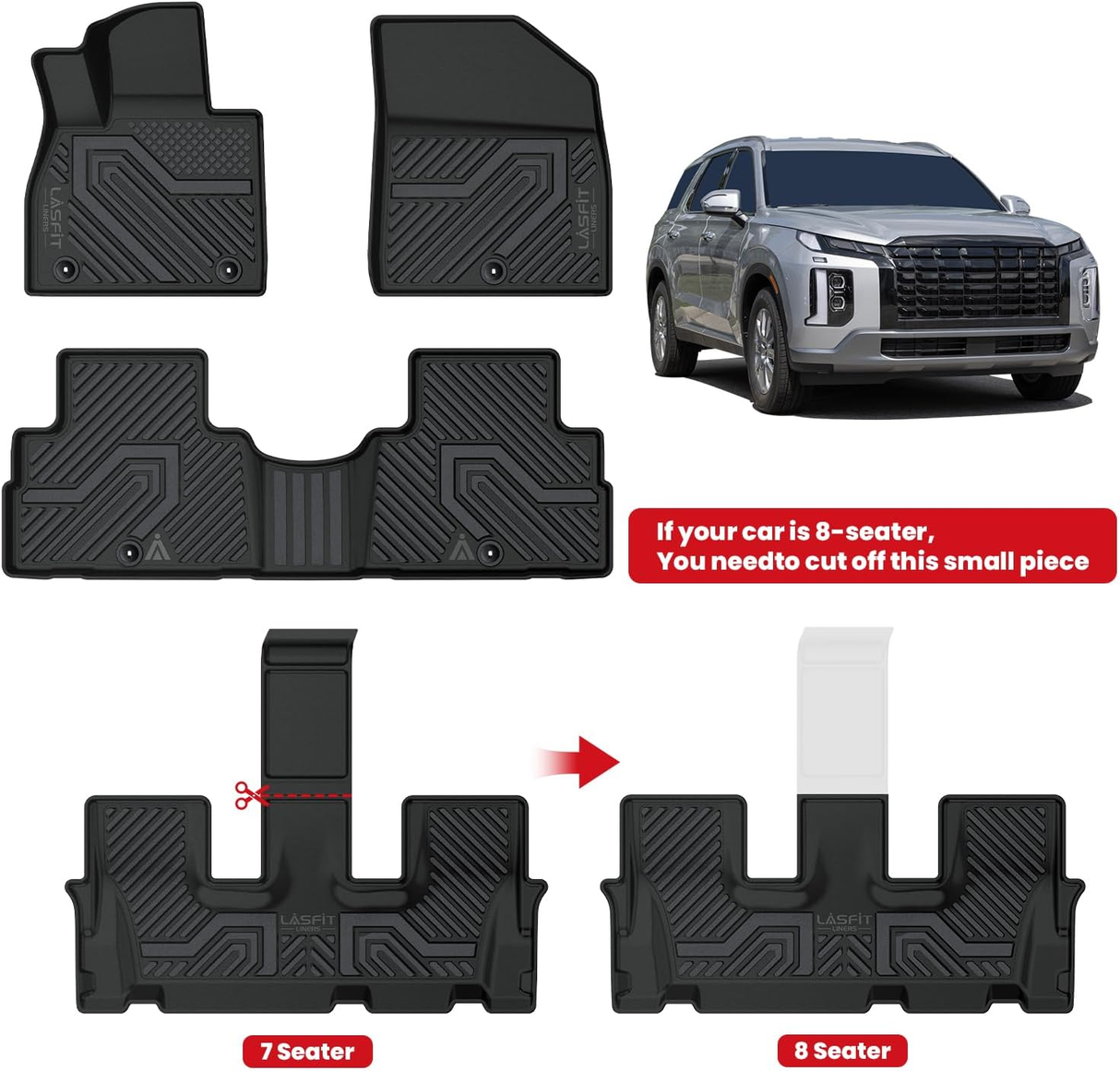 Fit for 2020-2025 Hyundai Palisade Custom Floor Mats or Seatback & Cargo Mat