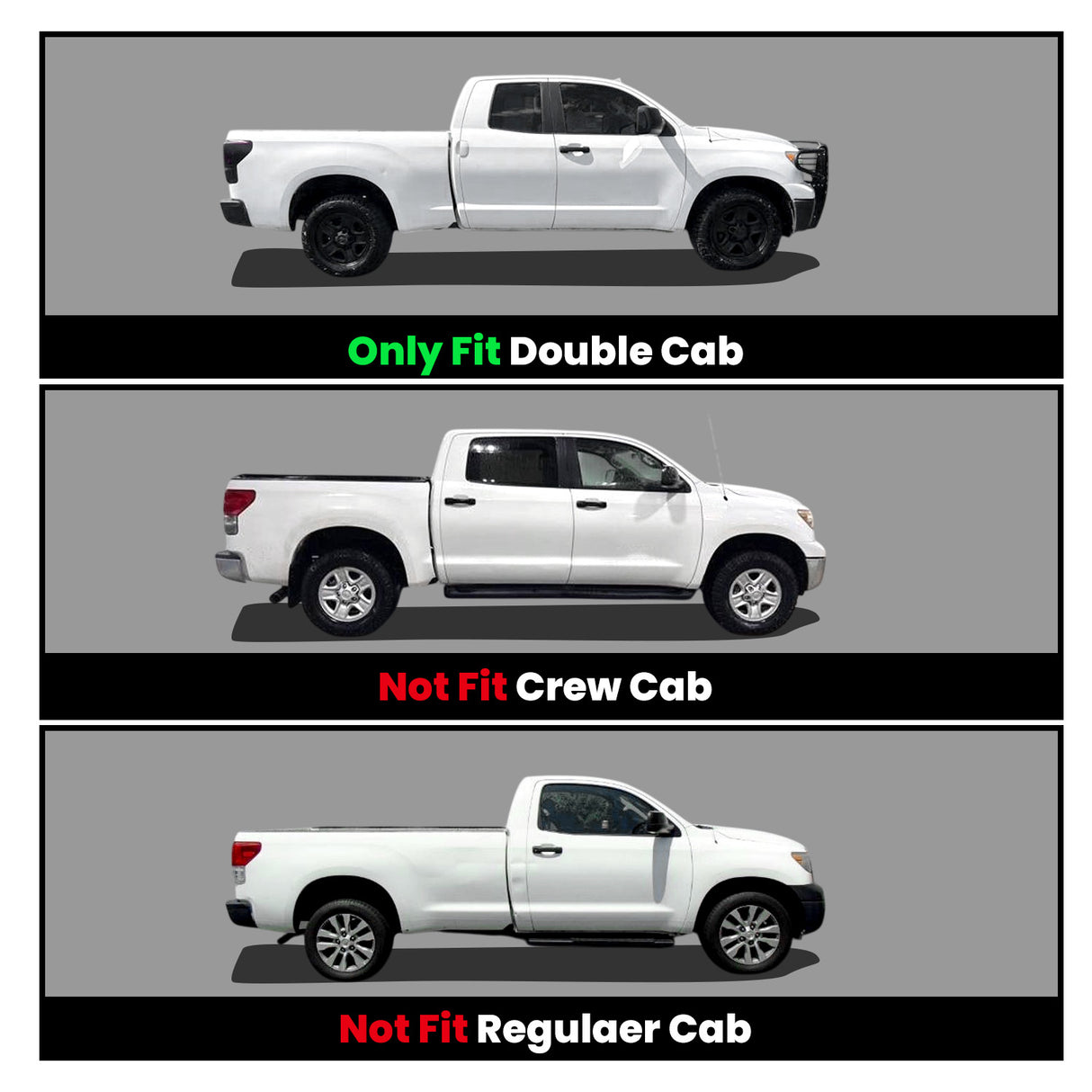 Fit for 2007-2011 Toyota Tundra Floor Mats, Fit Double Cab Only, Not Fit CrewMax or Regular Cab