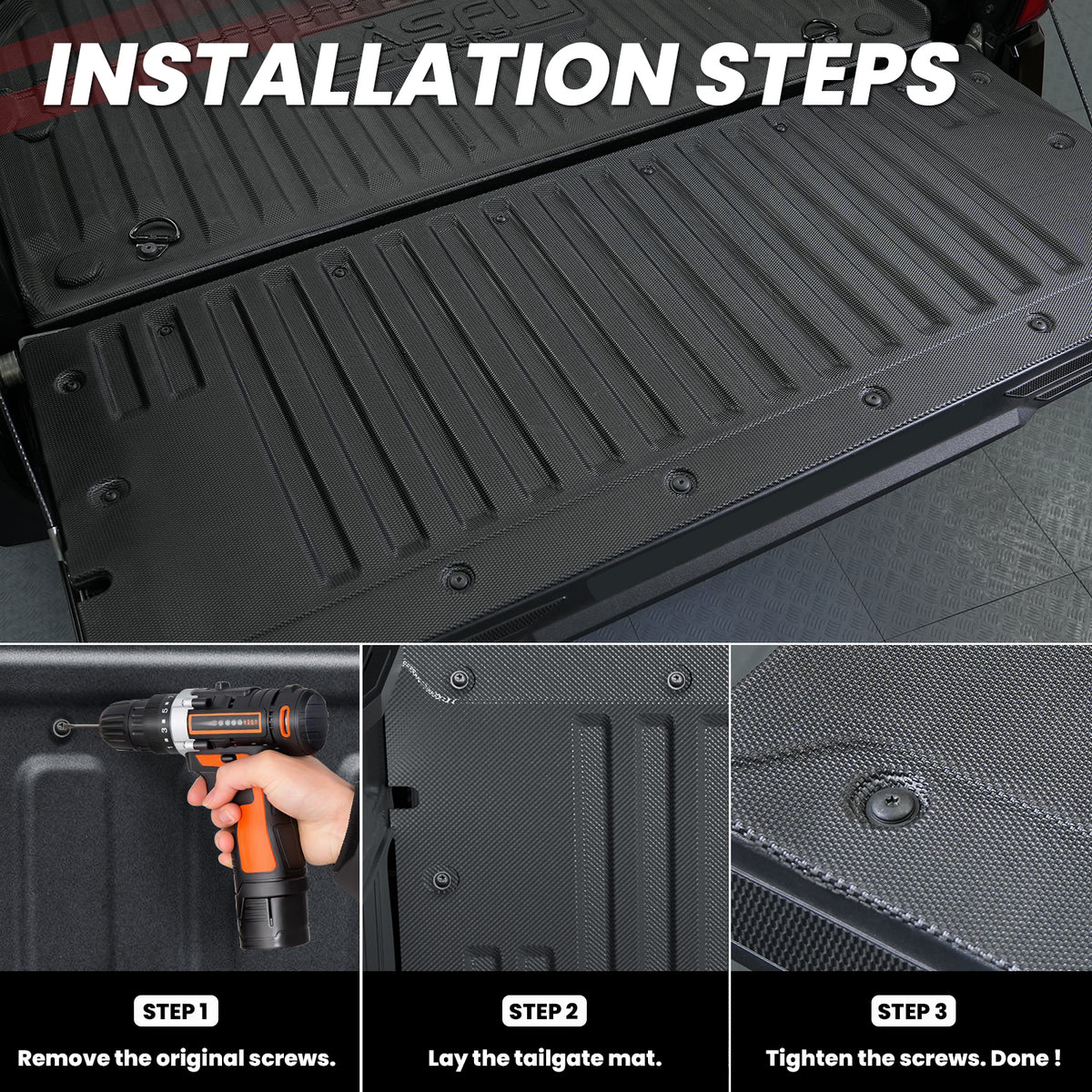 Fit for 2024-2026 Toyota Tacoma 5FT or 6FT Heavy Duty Truck Bed Mat or Tailgate Mat
