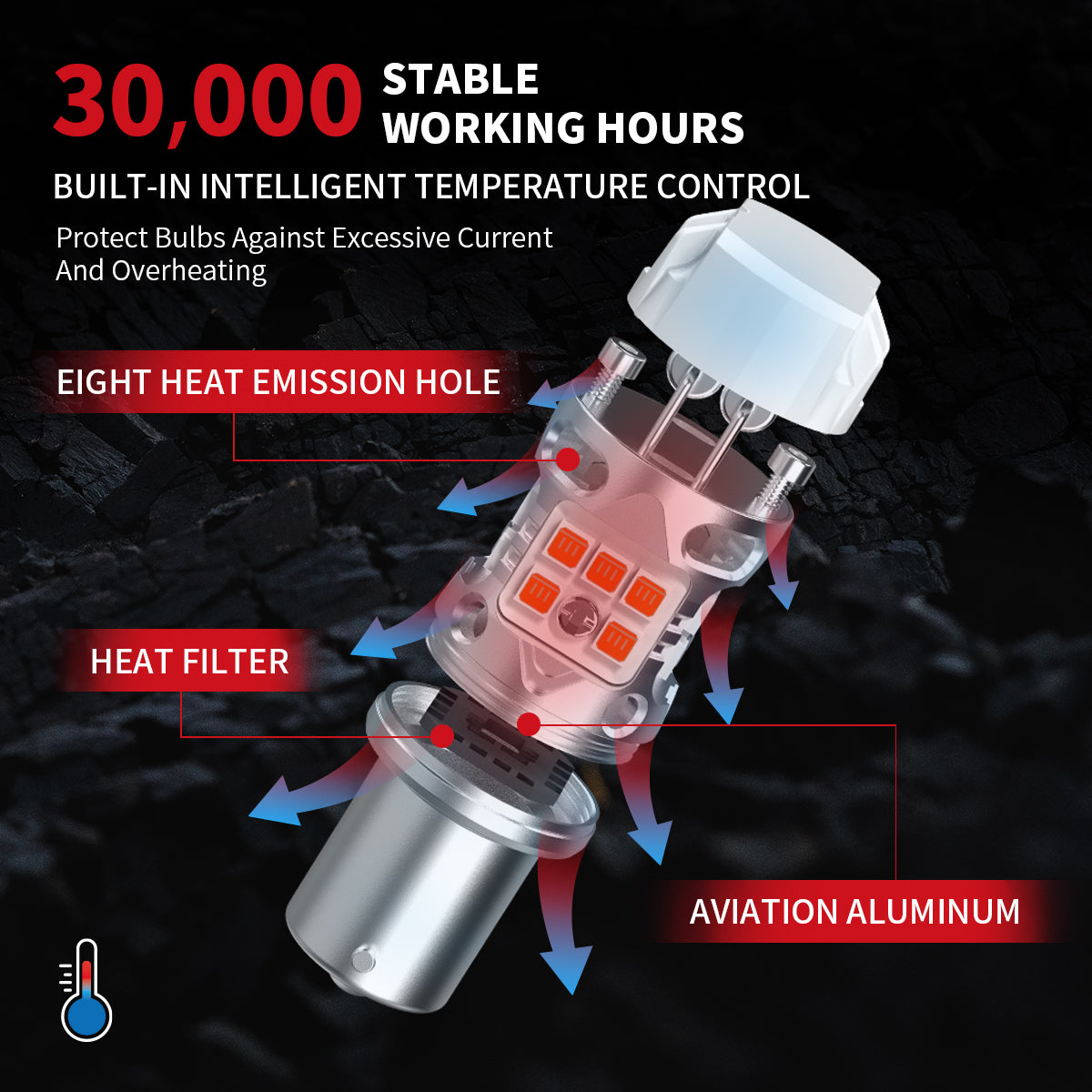 amber T3-1156 led bulbs longer lifespan