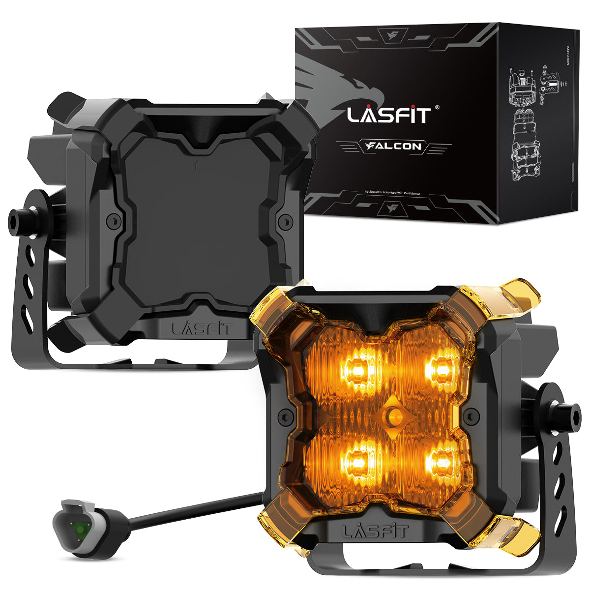 amber drive beam 3 inch pod light off road accessories