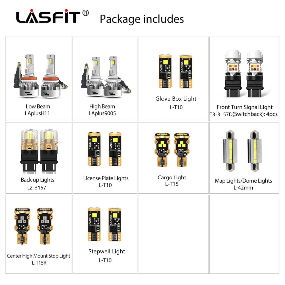 combo package led bulbs for 2007-2014 chevy silverado 2500 3500 without fog lights