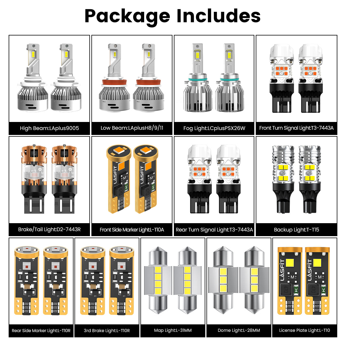 combo package led bulbs fit for 2016-2017 Subaru Crosstrek without eyesight headlamp