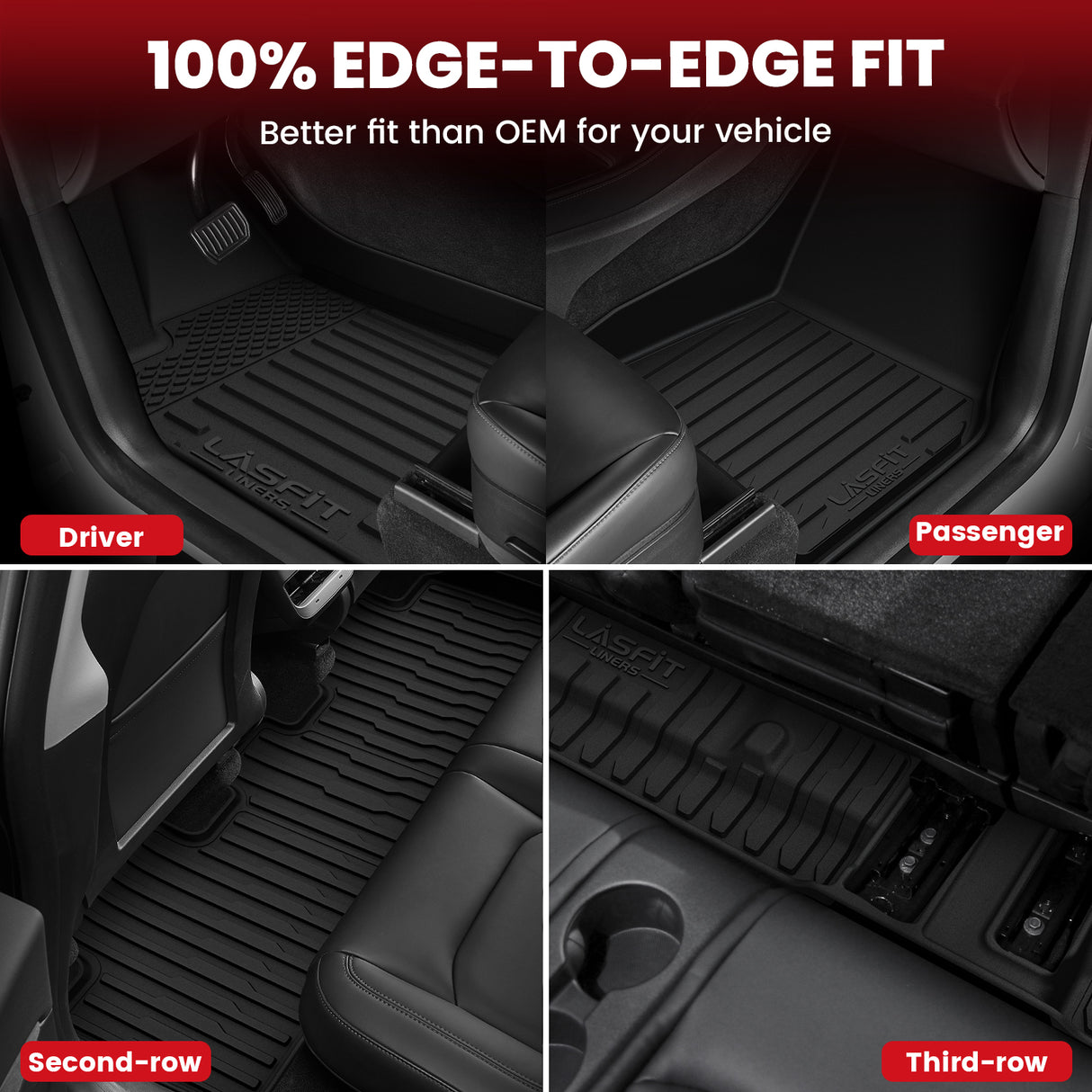 Edge to Edge 2023-2025 Tesla Cybertruck Floor & Frunk & Trunk Well & Bed Mats