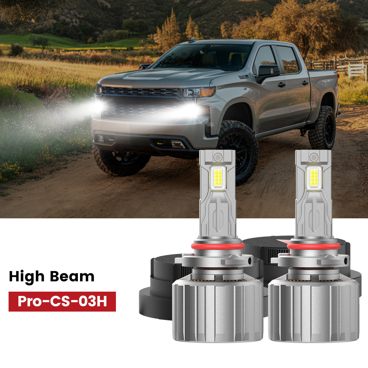 Custom-design 9005 led headlight high beam bulbs for 2019-2021 Chevrolet Silverado 1500