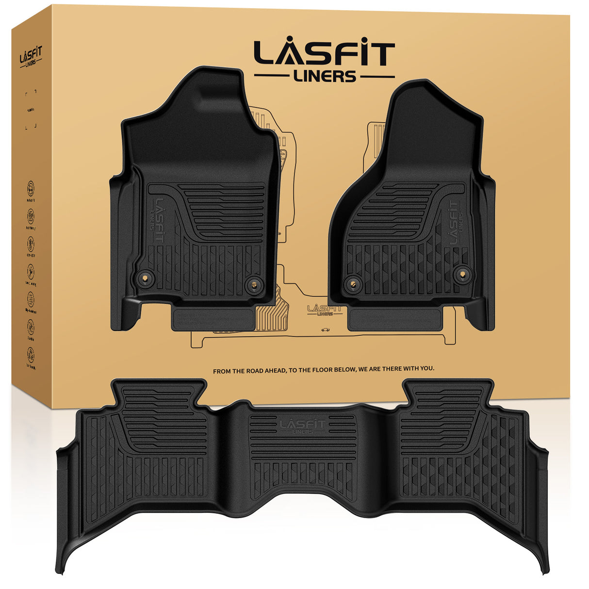 2013-2018 Dodge Ram 1500 1st & 2nd row Floor Mats, Fit Carpet Floor ,Fit Bucket Seat,Quad Cab