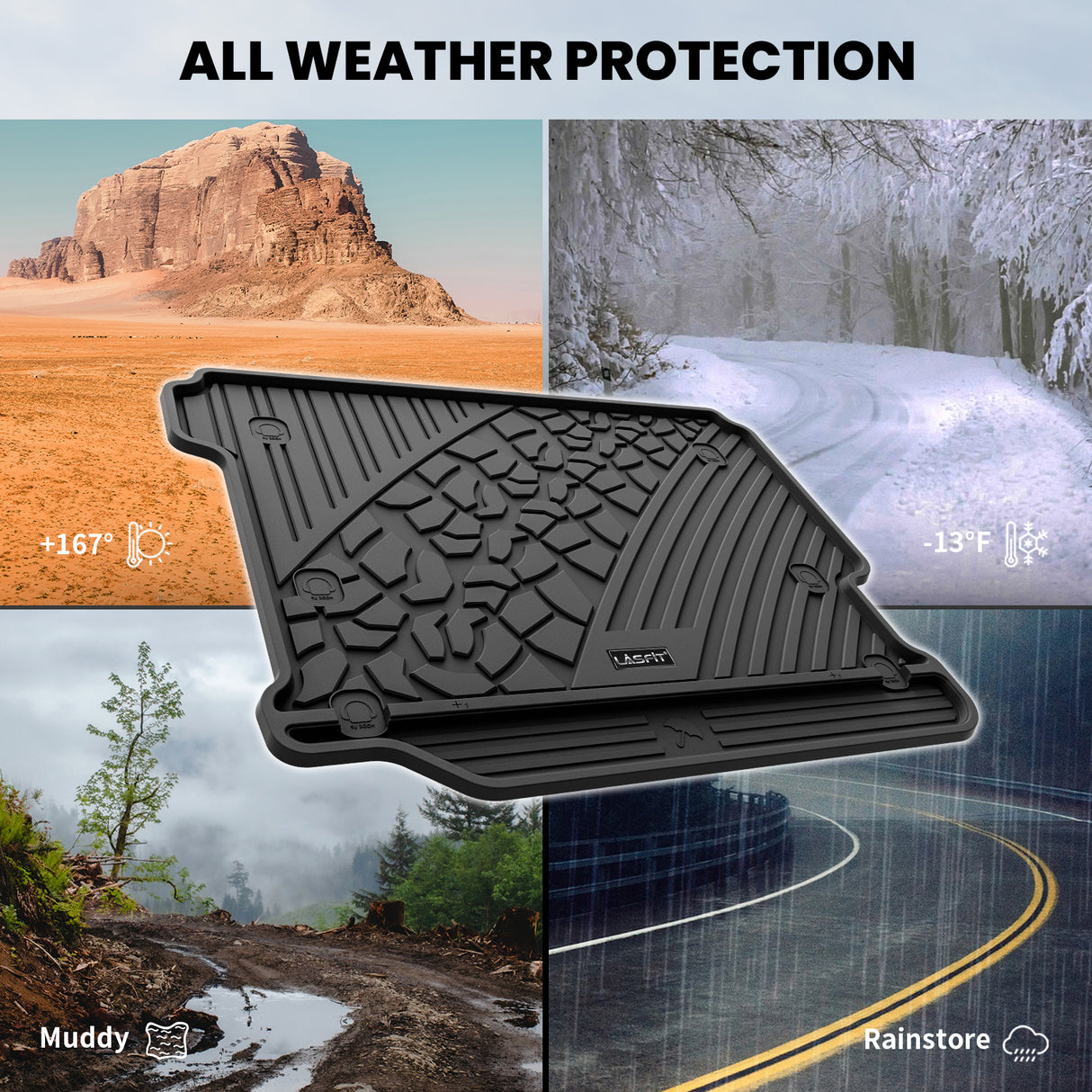 Fit for 2018-2026 Jeep Wrangler JL Floor Mats / Cargo Mat | 4-Door Only(Don't fit 4xe)