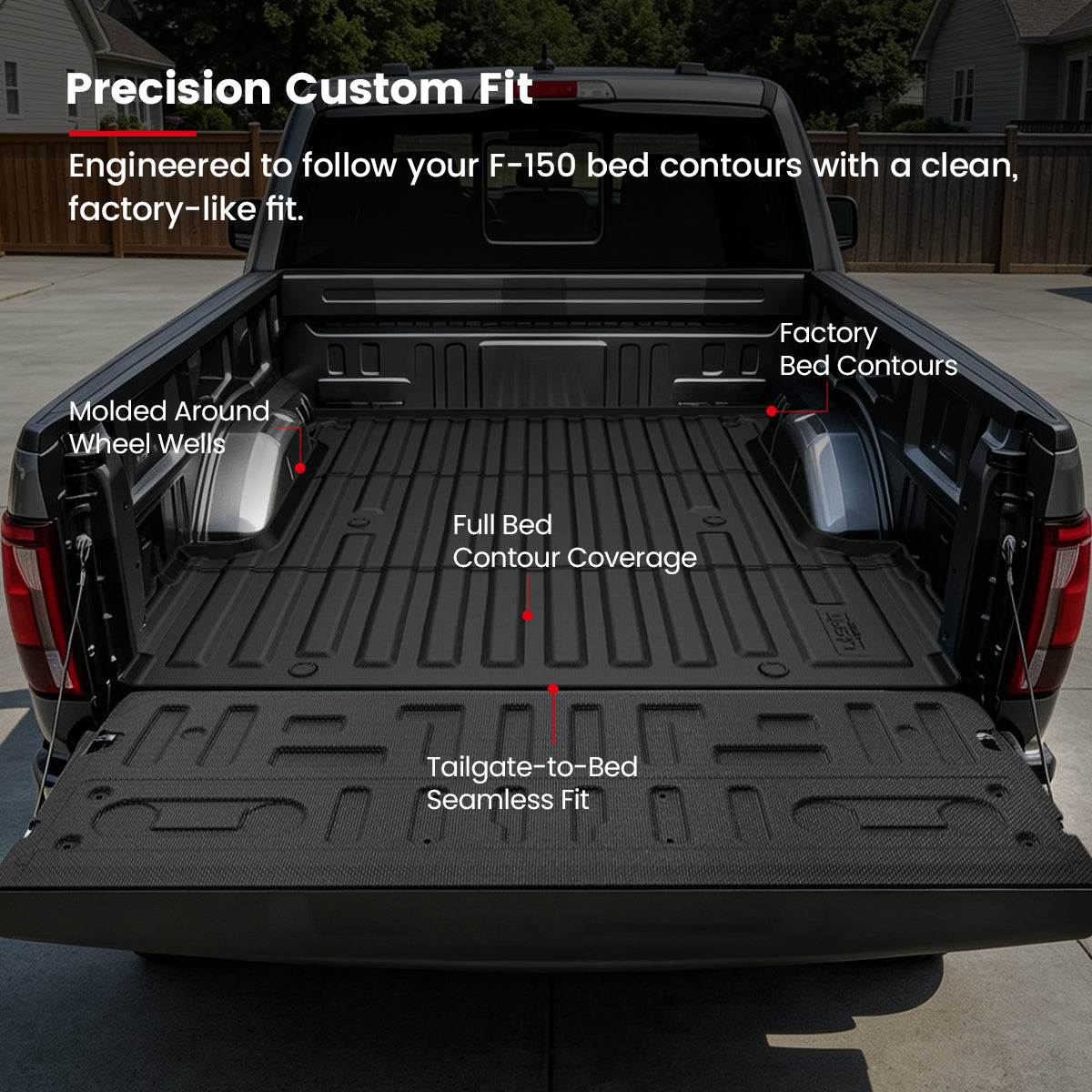 Fit for 2024-2027 Ford F-150 & 22-26 Lightning Truck Bed Mat or Tailgate Mat, Not Fit Drop-in liners