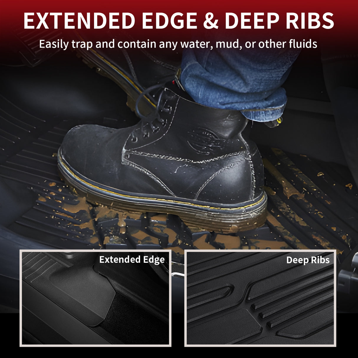 2015-2026 Ford F-150 & 22-26 Lightning Models SuperCrew Cab Floor Mats, Trap and Contain any Dirt
