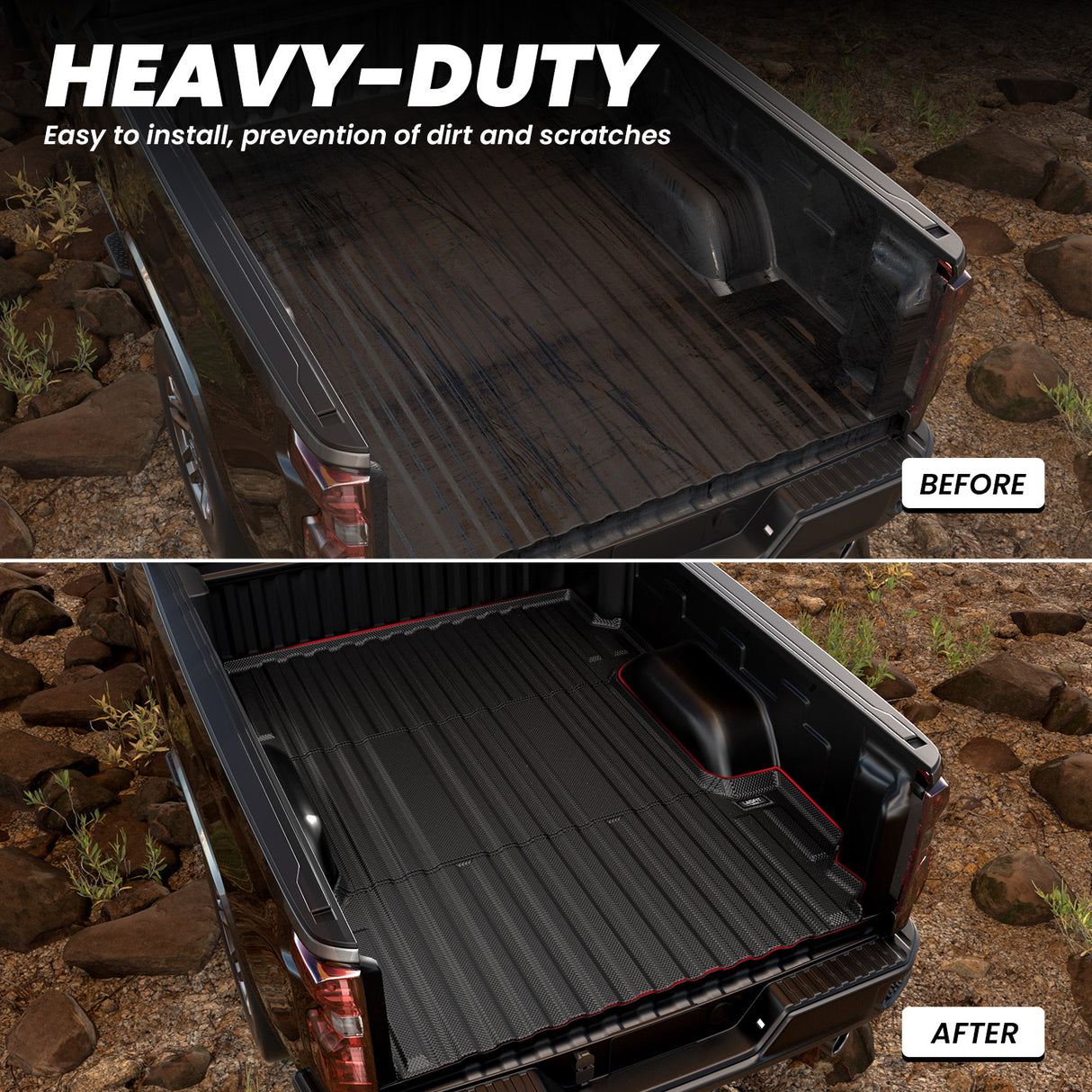 2020-2025 Chevrolet Silverado 2500HD 3500HD Heavy Duty 82.25"(6.8FT) Standard Heavy Duty Bed Mat