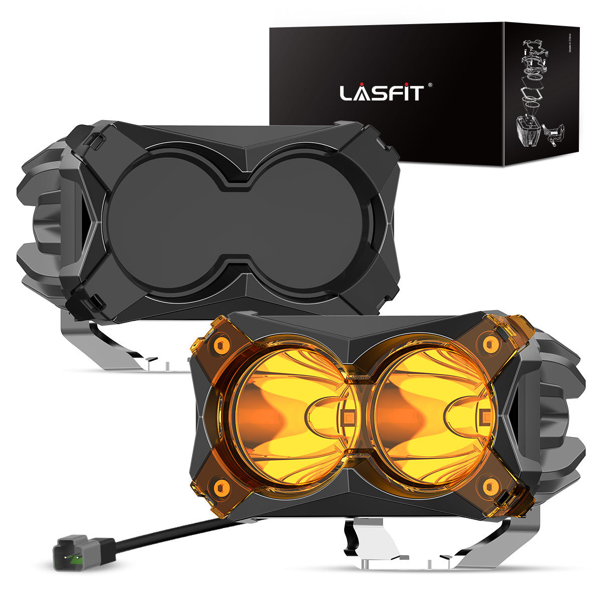 lasfit 4.8" amber auxiliary led spot lights