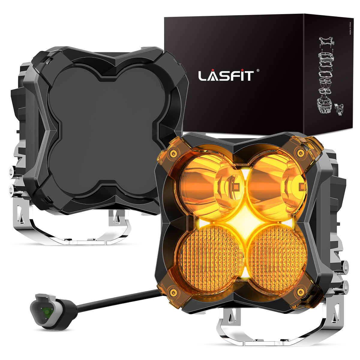 lasfit 5" amber auxiliary led combo lights