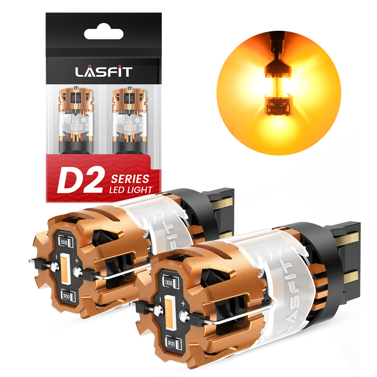 lasfit D2 series amber 7443 led bulbs