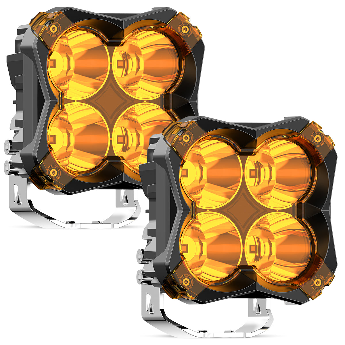 lasfit bright amber 5" led spot pod lights