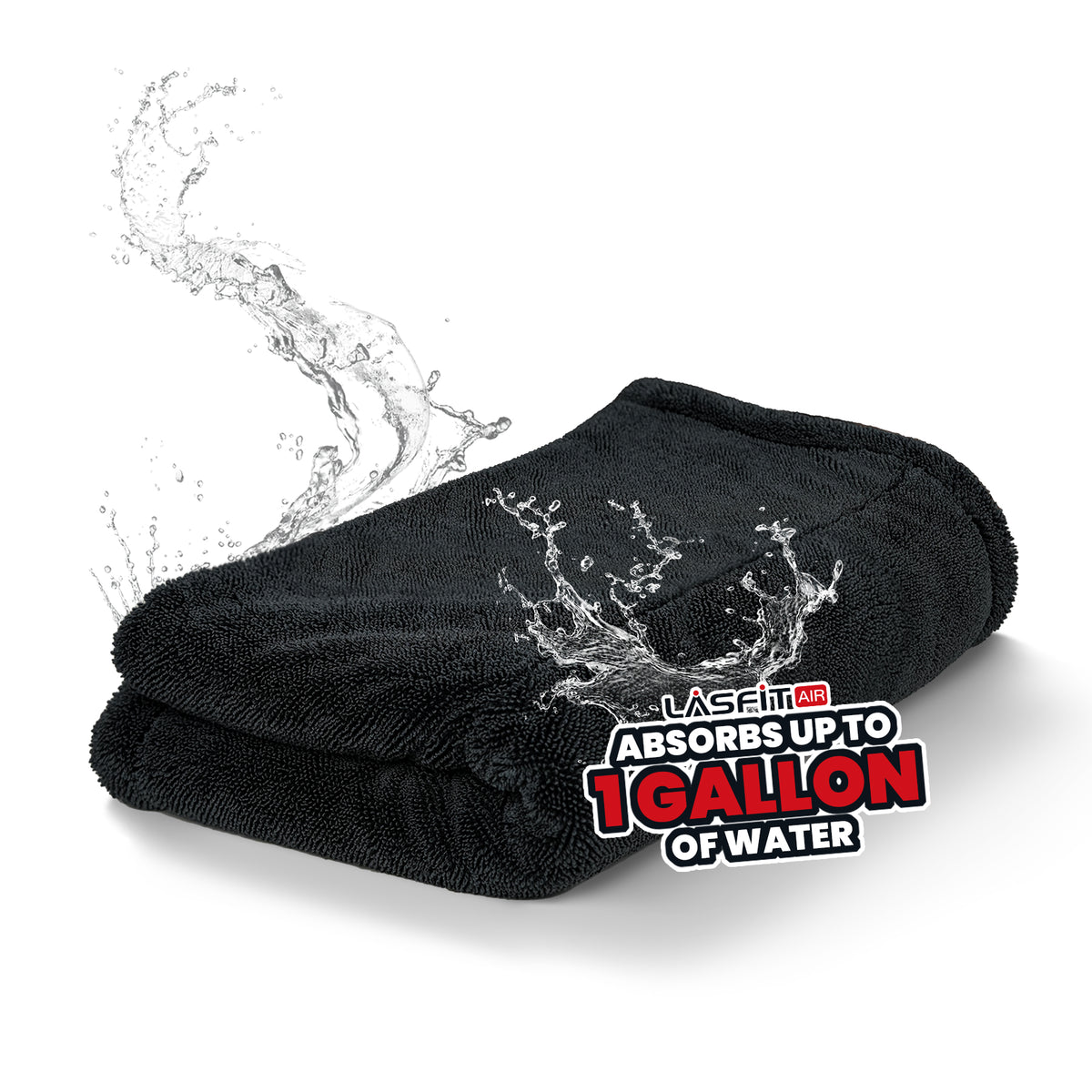 Lasfit Super Absorbent Extra Large Car Drying Towel – Double-Sided Plush Microfiber Detailing Towel, 28" × 35"