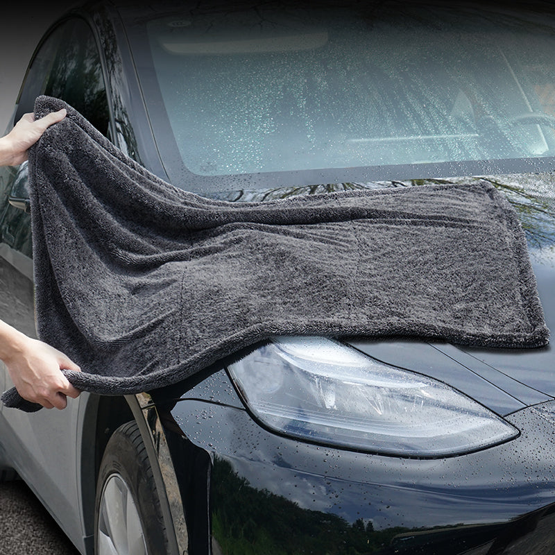 Lasfit Super Absorbent Extra Large Car Drying Towel – Double-Sided Plush Microfiber Detailing Towel, 28" × 35"