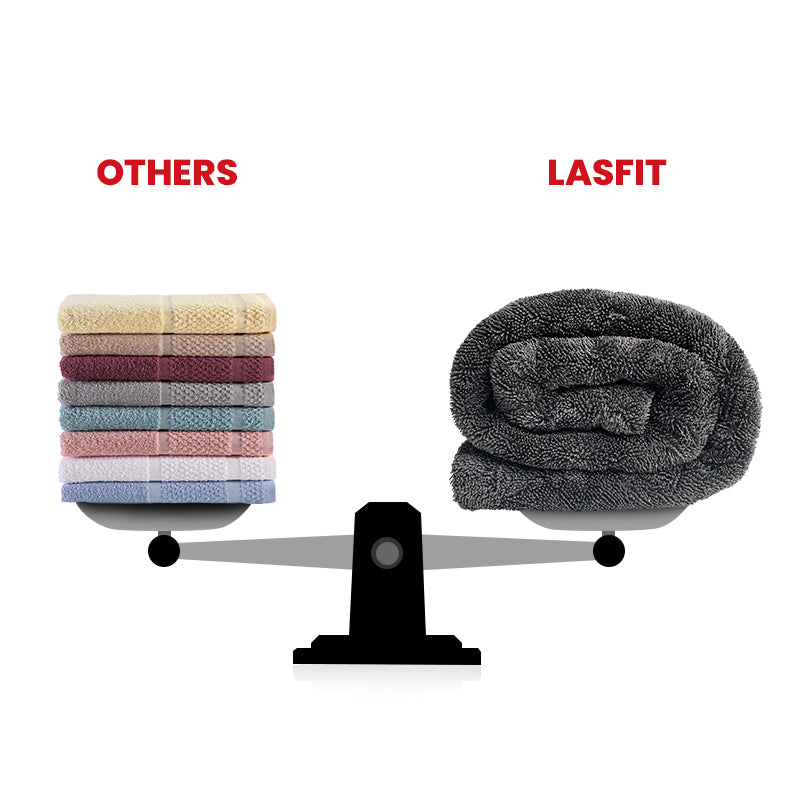 Lasfit Super Absorbent Extra Large Car Drying Towel – Double-Sided Plush Microfiber Detailing Towel, 28" × 35"