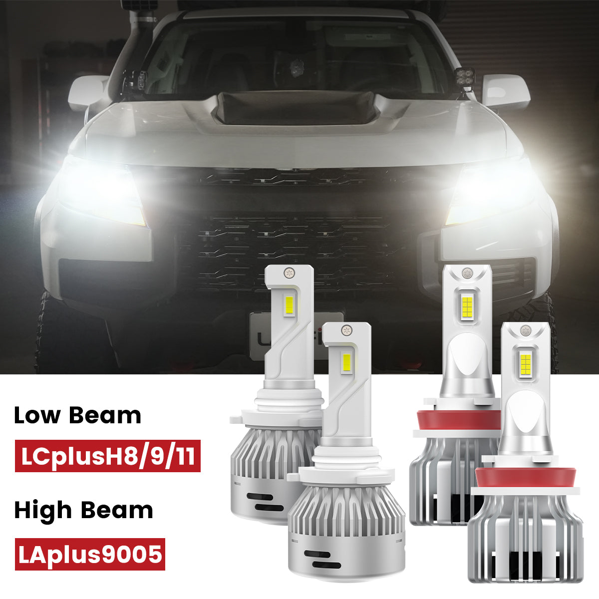 Lasfit H11 9005 LED headlight bulbs for 2015-2022 chevrolet colorado