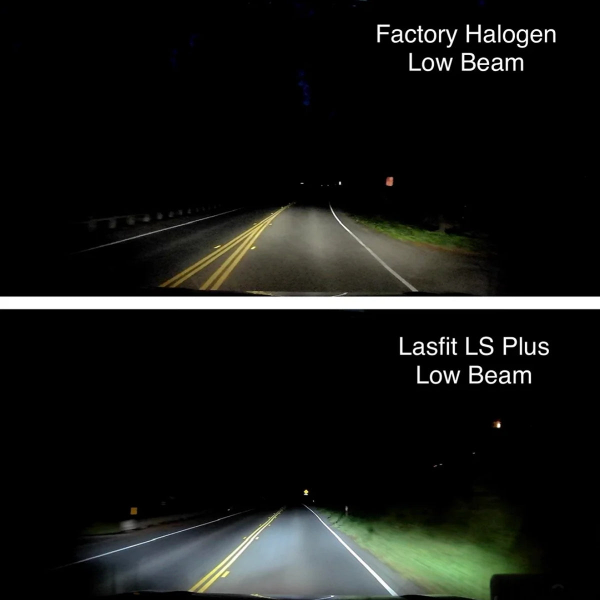 Lasfit LSplus Series low beam vs. factory halogen