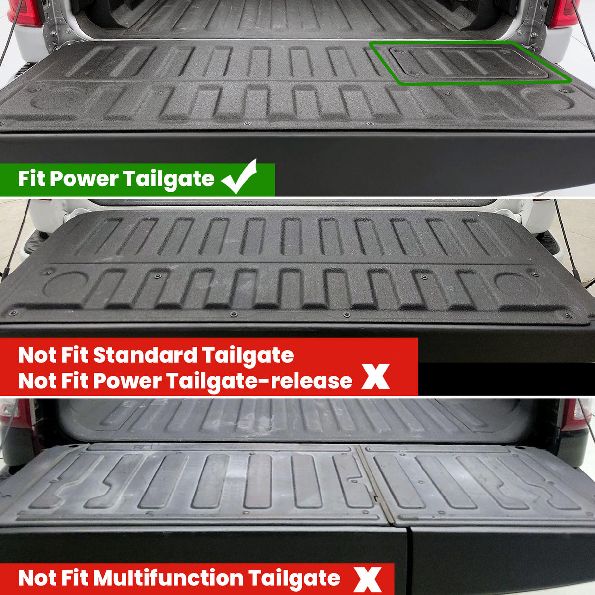 2019-2026 Ram 1500 Truck Tailgate Mat Fit Power Tailgate-Release