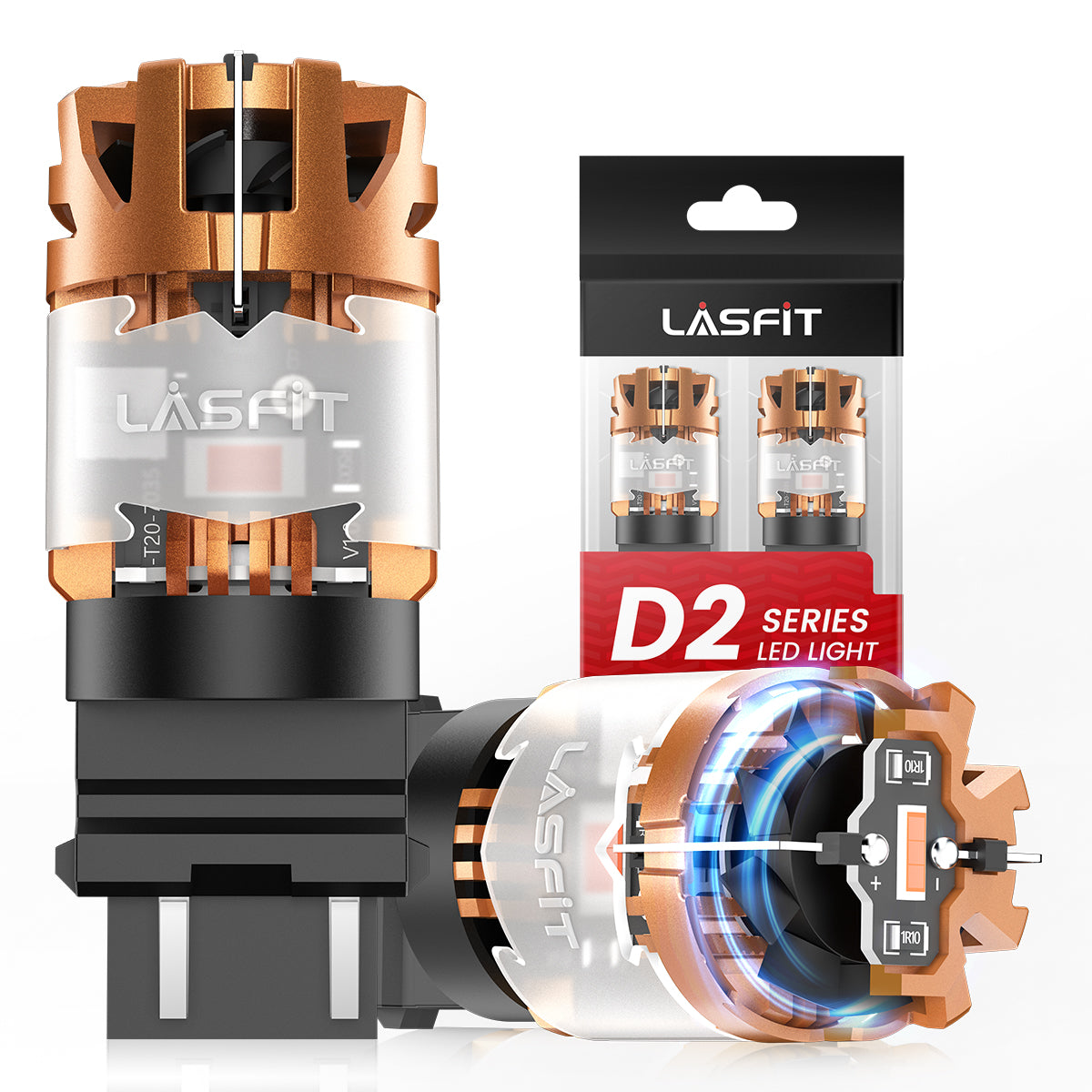 Red 3157 CanBus-Ready Rear Turn Signal Light Brake Light Tail Light LED Bulbs | D2 Series